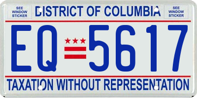 DC license plate EQ5617