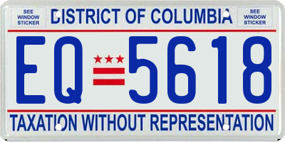 DC license plate EQ5618
