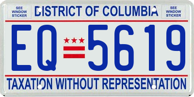 DC license plate EQ5619