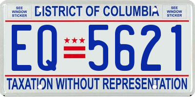 DC license plate EQ5621
