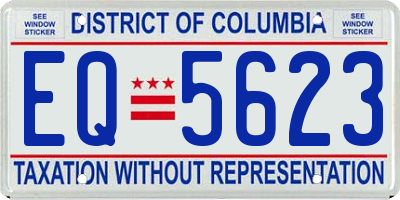 DC license plate EQ5623