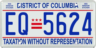 DC license plate EQ5624