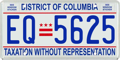 DC license plate EQ5625