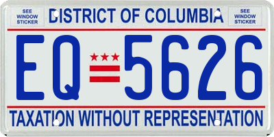 DC license plate EQ5626
