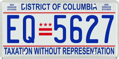 DC license plate EQ5627