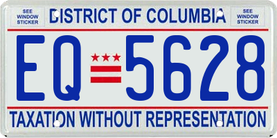 DC license plate EQ5628