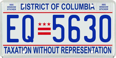 DC license plate EQ5630