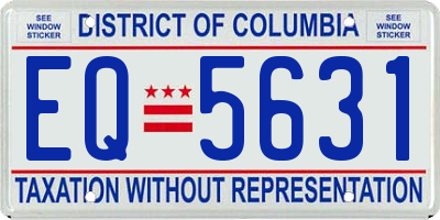 DC license plate EQ5631