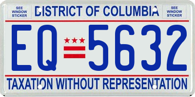 DC license plate EQ5632
