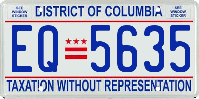 DC license plate EQ5635