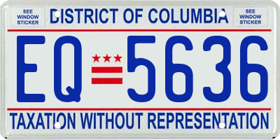 DC license plate EQ5636