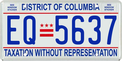 DC license plate EQ5637