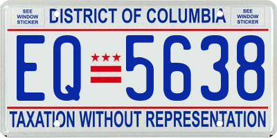 DC license plate EQ5638