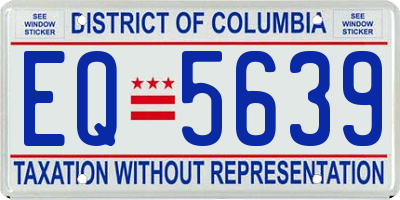 DC license plate EQ5639