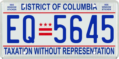 DC license plate EQ5645