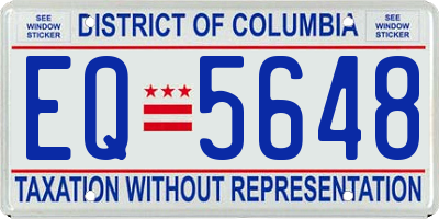 DC license plate EQ5648