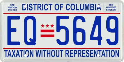 DC license plate EQ5649