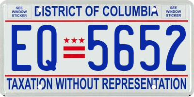 DC license plate EQ5652