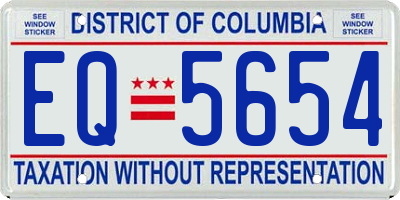 DC license plate EQ5654