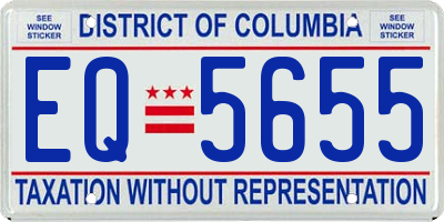 DC license plate EQ5655