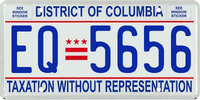 DC license plate EQ5656