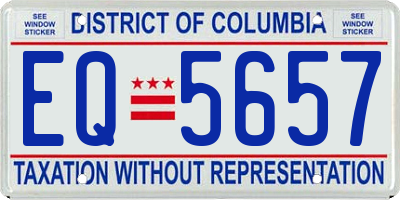 DC license plate EQ5657