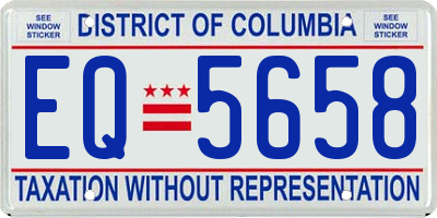 DC license plate EQ5658