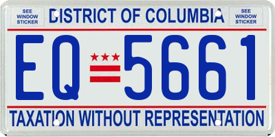 DC license plate EQ5661