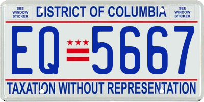 DC license plate EQ5667