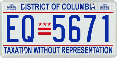 DC license plate EQ5671