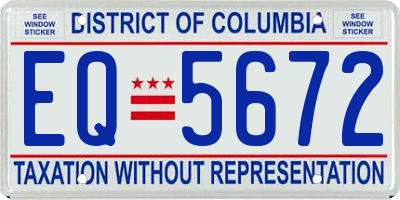 DC license plate EQ5672