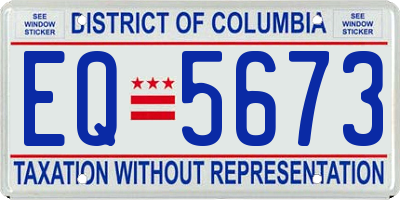 DC license plate EQ5673