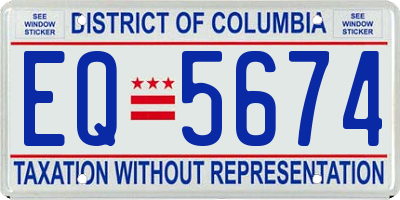 DC license plate EQ5674