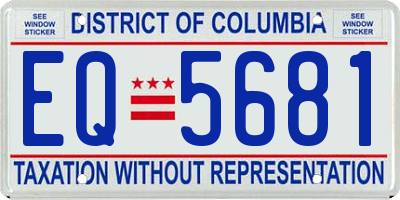 DC license plate EQ5681