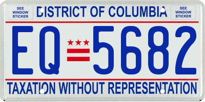 DC license plate EQ5682