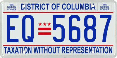DC license plate EQ5687