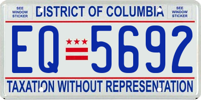 DC license plate EQ5692