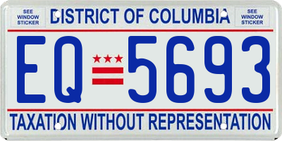 DC license plate EQ5693