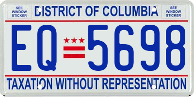 DC license plate EQ5698