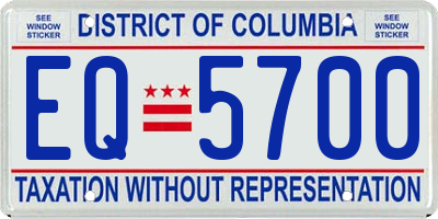 DC license plate EQ5700