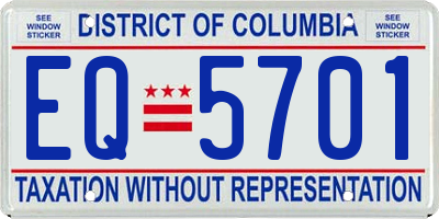 DC license plate EQ5701