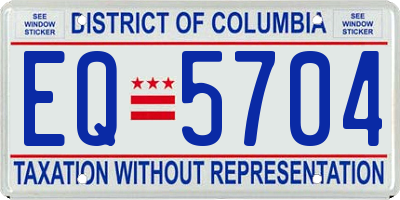DC license plate EQ5704