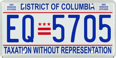 DC license plate EQ5705