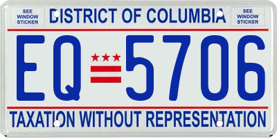DC license plate EQ5706