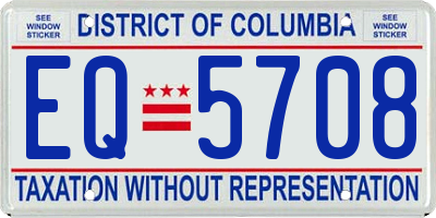 DC license plate EQ5708