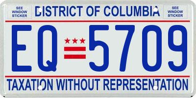 DC license plate EQ5709