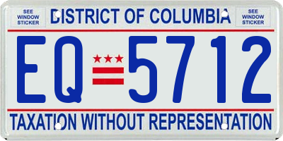 DC license plate EQ5712