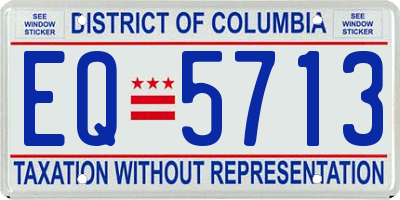 DC license plate EQ5713