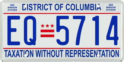 DC license plate EQ5714
