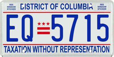 DC license plate EQ5715